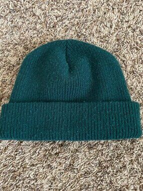 Classic Cuffed Green Beanie